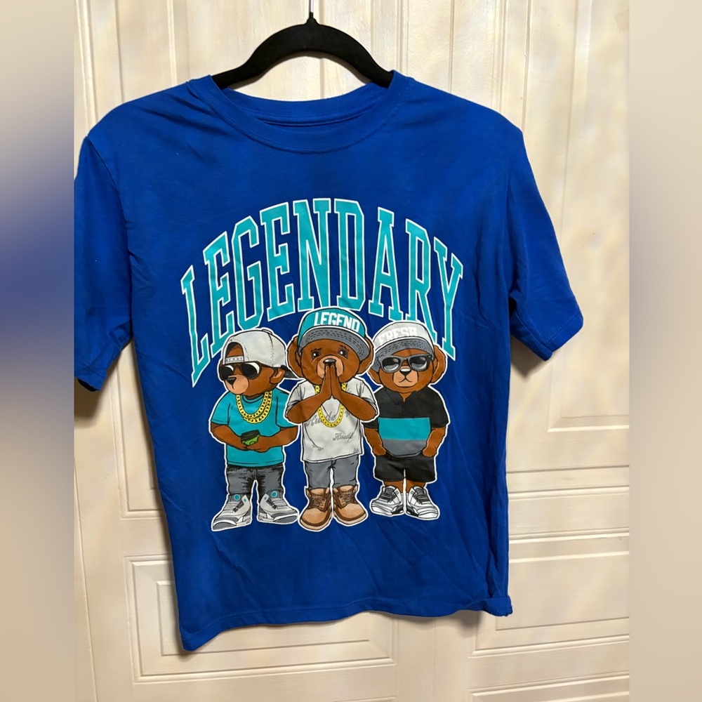 Blue  Graphic “Legend” Printed Short Sleeve T-Shirt Boys Size L